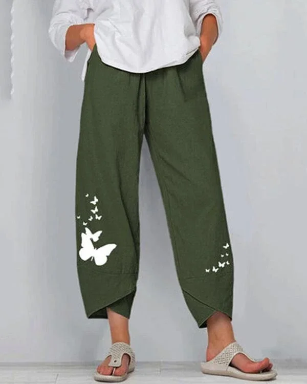 plus size abstract print women s casual pants p206142