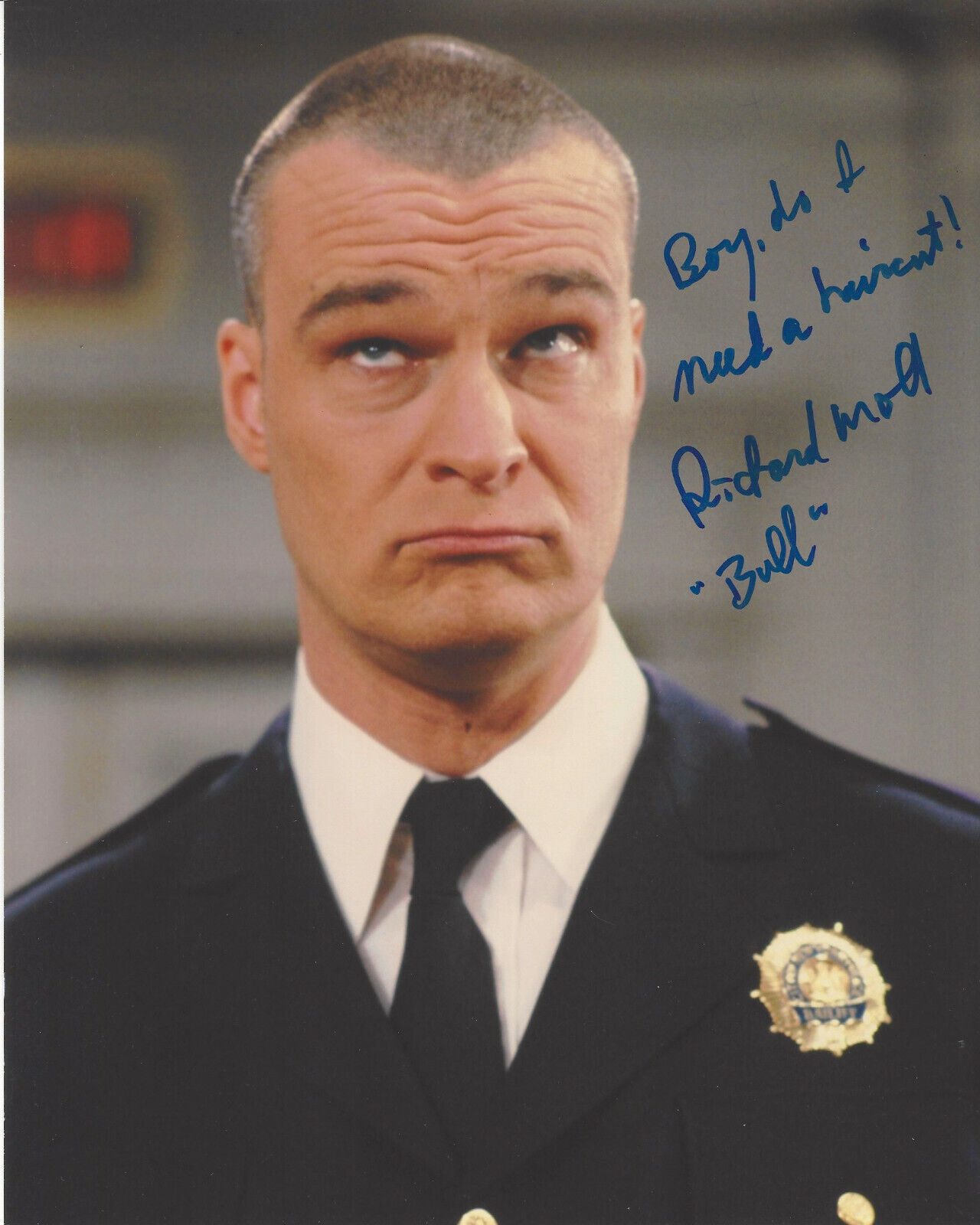 ACTOR RICHARD MOLL SIGNED AUTHENTIC 'NIGHT COURT' BULL 8X10 Photo Poster painting B w/COA