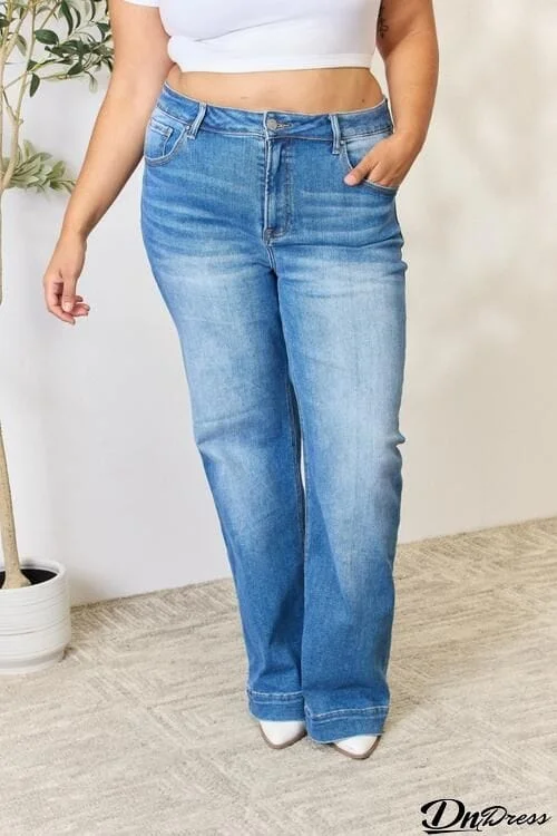 RISEN Full Size High Waist Straight Jeans