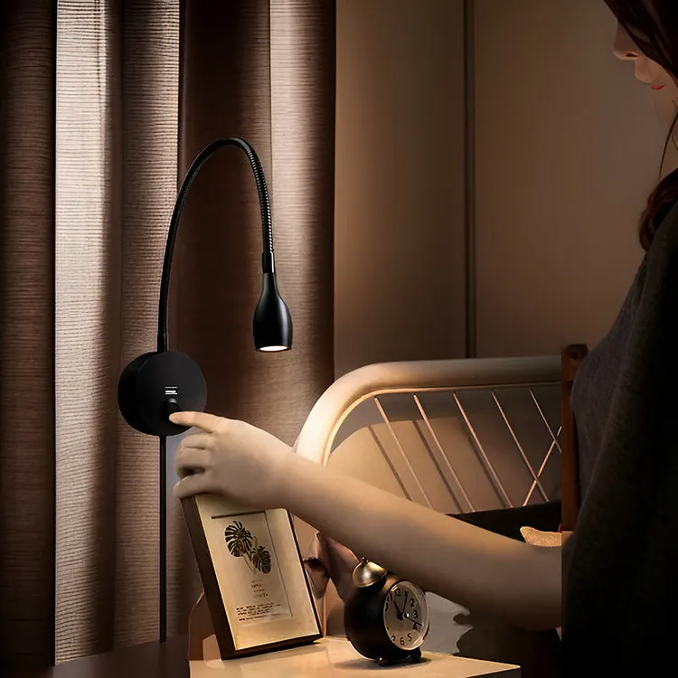 Stylish Flexible Wall Reading Lamp with Dimmable Touch Control