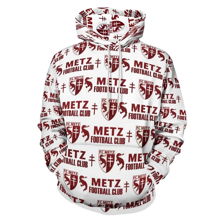 FC Metz Unisexe Pullover Sweat-Shirt À Capuche Oversize Streetwear Hip Hop