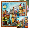 (Multi Style)Colorful Cottage-Full Embroidery 2 strands 14CT Stamped Cross Stitch-40*40CM