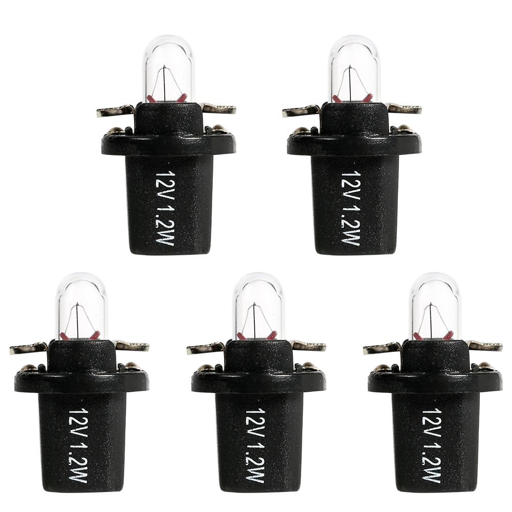 

5pcs T5 B8.5D Halogen Car Gauge Bulbs for Interior Dash Instrument Light, 501 Original