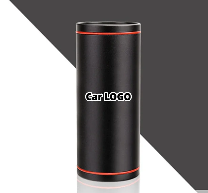 High-end car logo metal cylinder tissue box