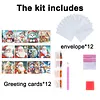 12Pcs Diamond Painting Snowman Greeting Card Set with Envelope