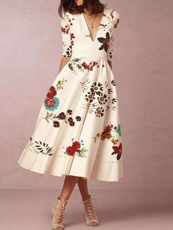 Printed Elegant Women Fashion Dresses
