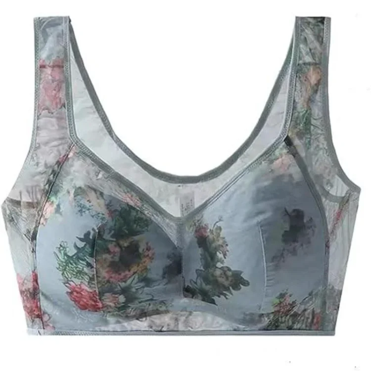 Ice Silk Lace Buttonless Bra, Seamless Push Radinnoo.com