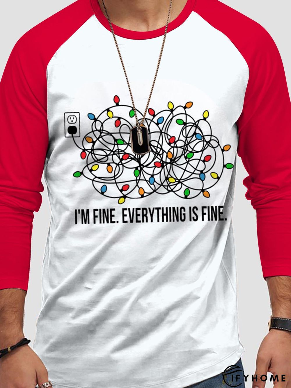 Christmas Graphic Long Sleeve Loose Tee Xmas Tee | IFYHOME