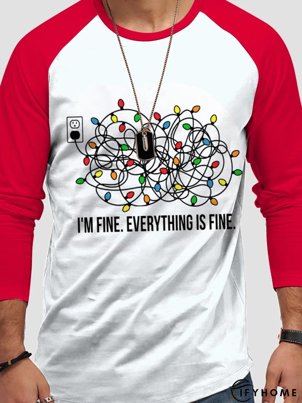 Christmas Graphic Long Sleeve Loose Tee Xmas Tee | IFYHOME