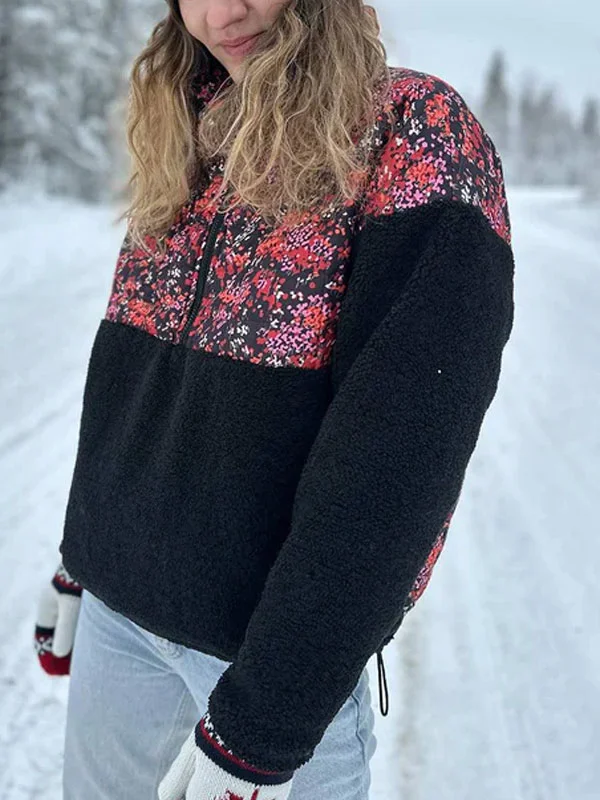 Windproof crushed lambswool women's sweatshirt