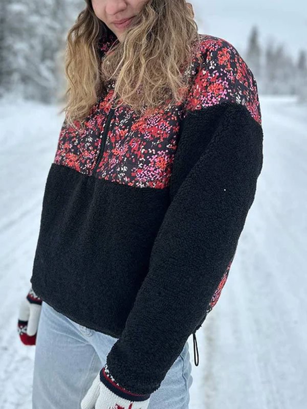 Windproof crushed lambswool women's sweatshirt