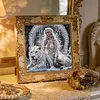 Snow Queen and Tiger Partial Drill Diamond Painting Kit 30x30cm Special Shaped Diamonds DIY Craft for Adults Beginners Home Decor