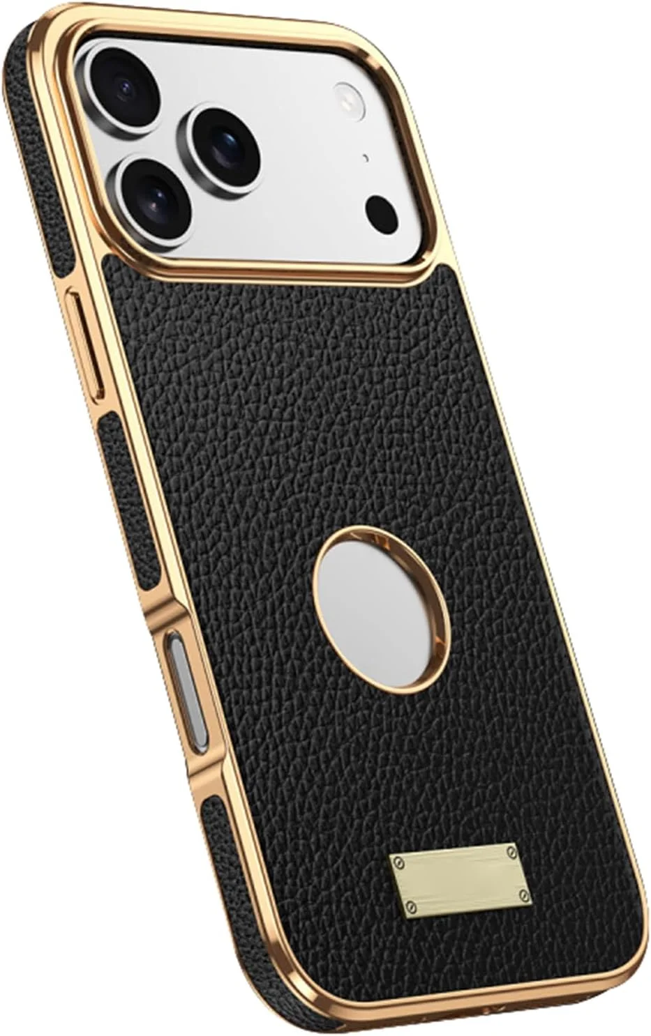 iPhone genuine leather case, magnetic electroplating luxury protective cover