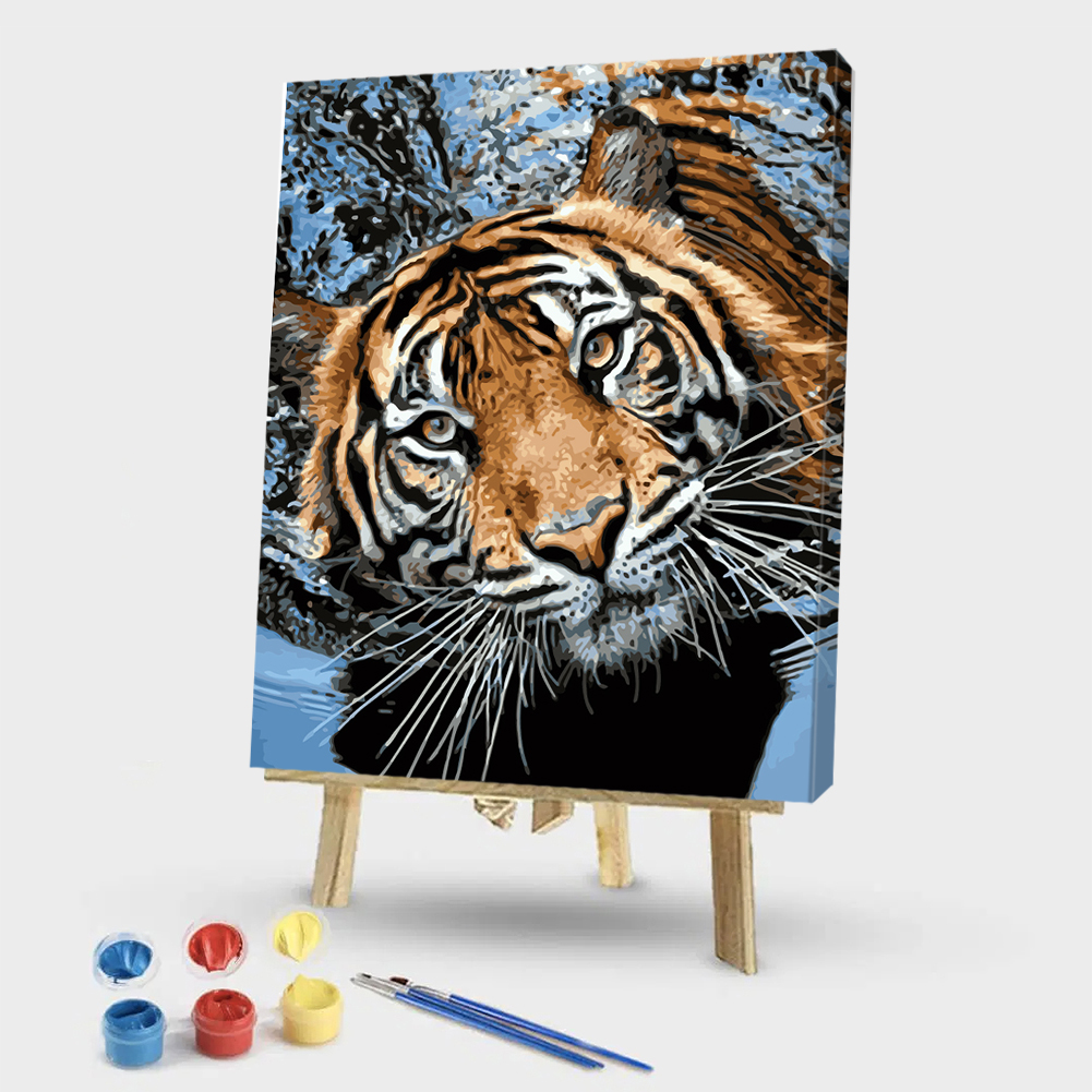 

40x50cm - Paint By Numbers Swimming Tiger, 501 Original