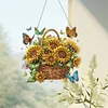 Diamond Painting Acrylic Sunflower Basket DIY Diamond Painting Hanging Pendant for Adults