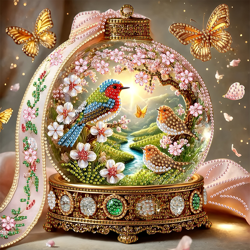 Crystal Ball Blue Bird 30*30cm(canvas) special shaped drill diamond painting