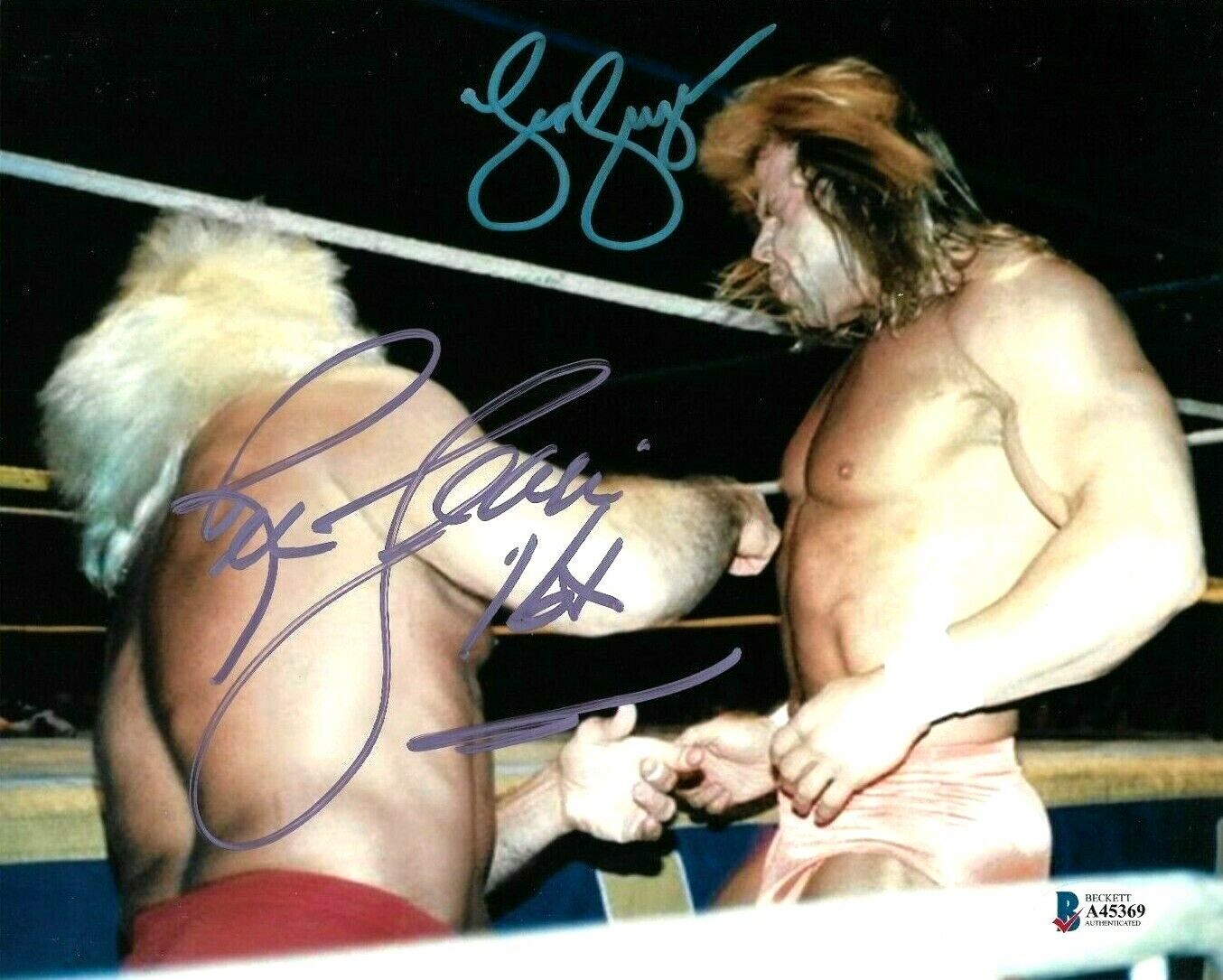 WWE RIC FLAIR AND LEX LUGER HAND SIGNED 8X10 Photo Poster painting WITH BECKETT LOA RARE 4