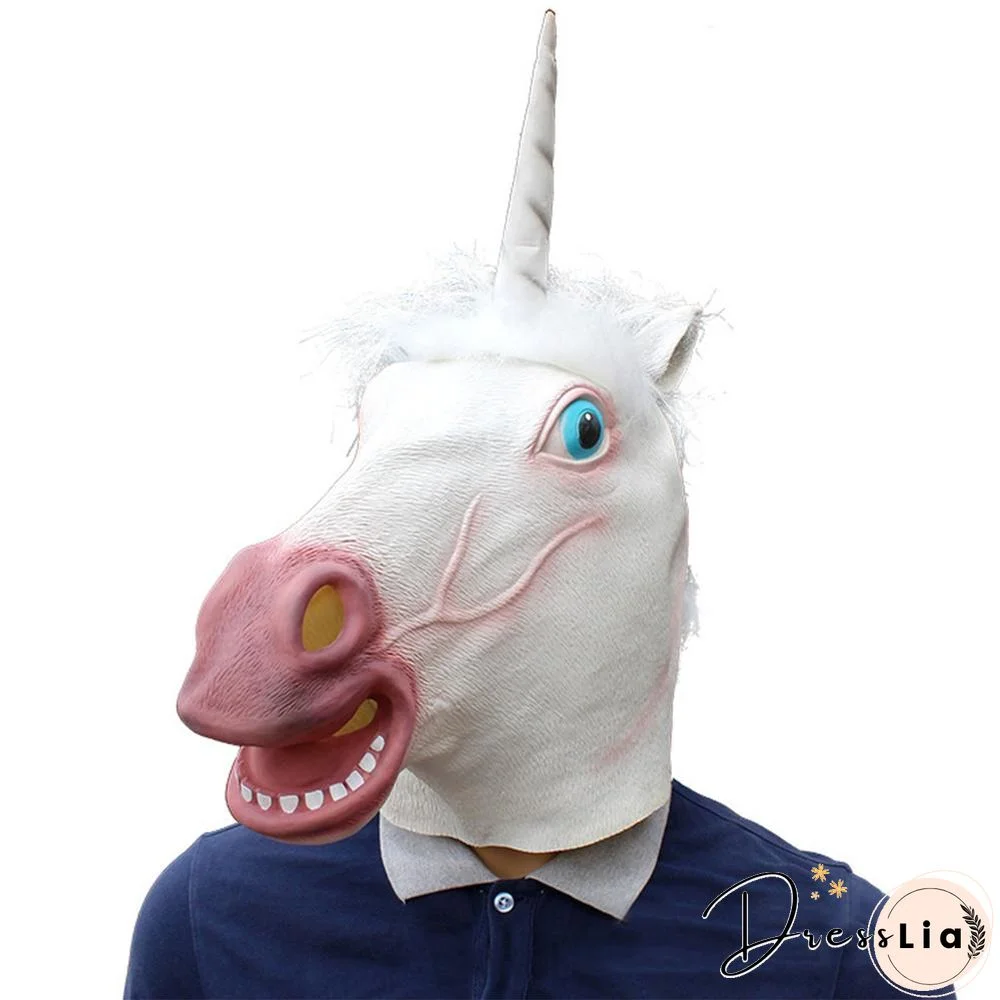 Halloween Unicorn Mask Halloween Animal Party Full Head Mask