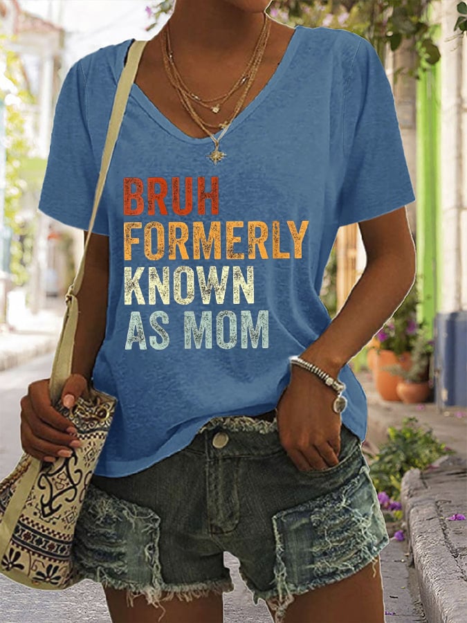 Women'S Bruh Formerly Known As Mom Print Casual T-Shirt