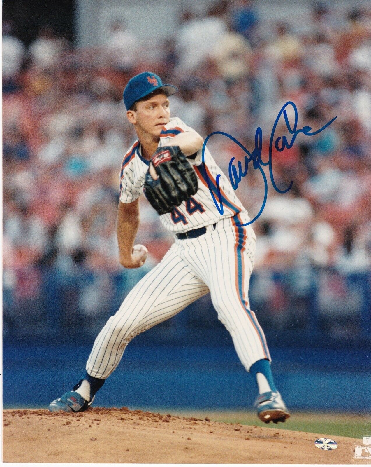 DAVID CONE NEW YORK METS ACTION SIGNED 8x10