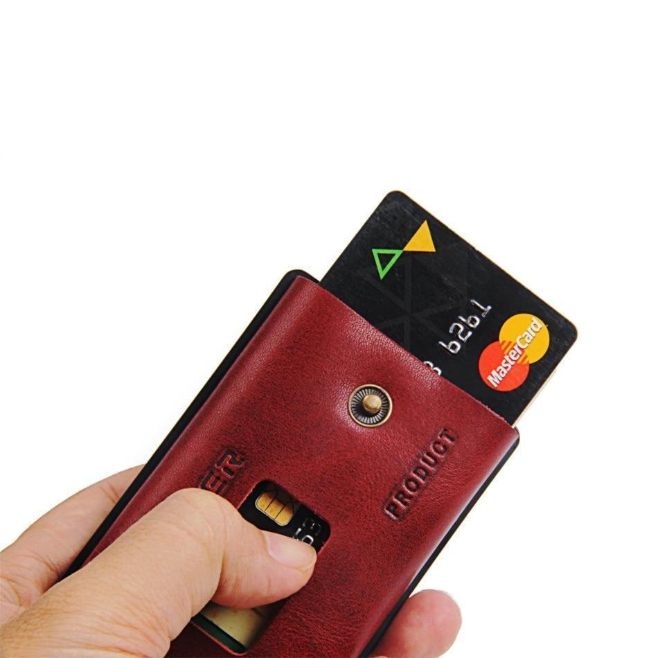 Rfid Anti-Cloning, Genuine Leather Card Holder