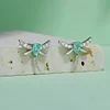  Dragonfly Stud Earrings 925 Sterling Silver 