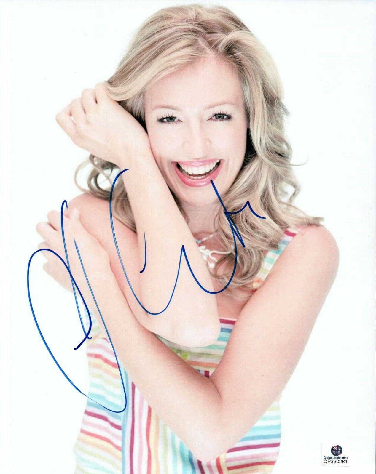 Cat Deely Signed 8X10 Photo Poster painting Autograph Sexy Playful Striped Shirt Smile GP330261