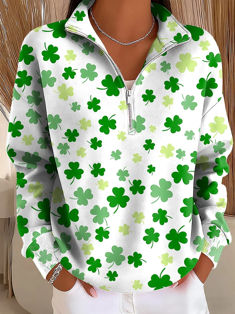 Women's Retro St Patrick's Day Print Sweatshirt 
