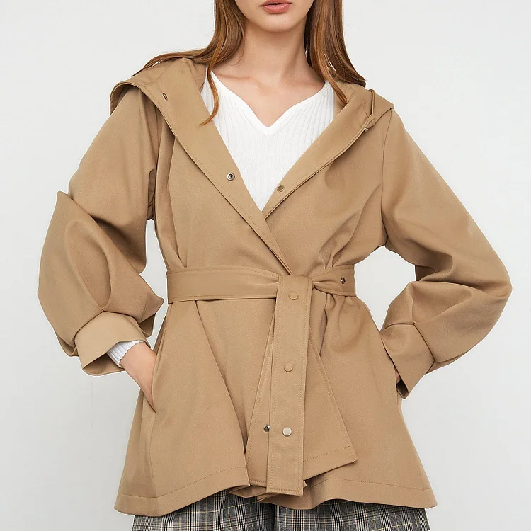 Ophilia Wheat Belt Trench Jacket QueenFunky