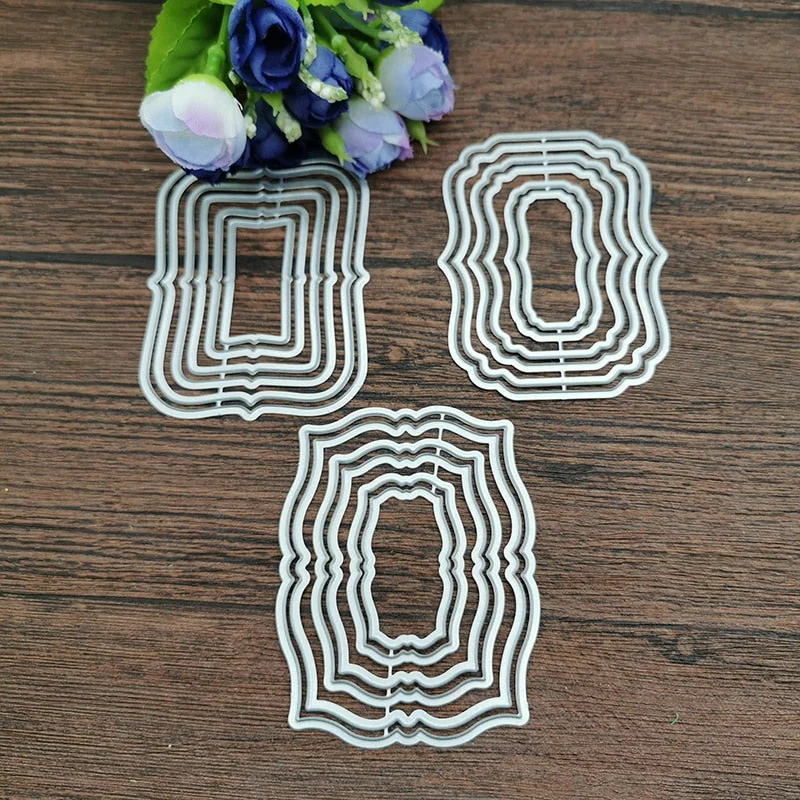 2019 Metal Cutting Dies label frame set Die Scrapbooking Embossing Paper Craft Album Cards Punch Art cutter die