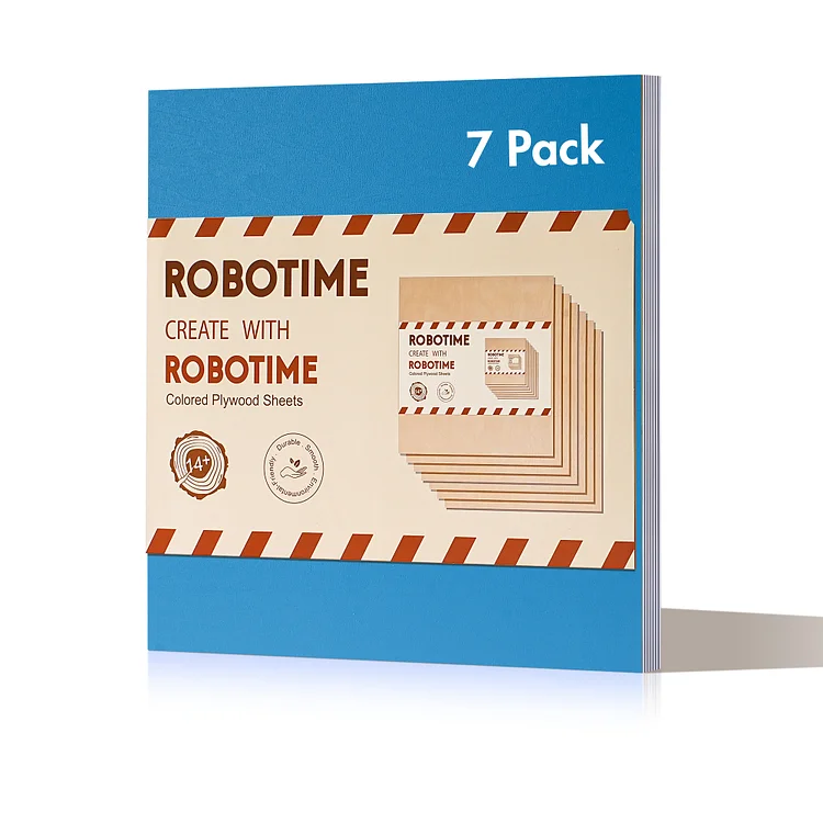 [Only Ship To U.S.]ROBOTIME 7-Pack Double-Sided Colored Basswood Sheets | Robotime Online