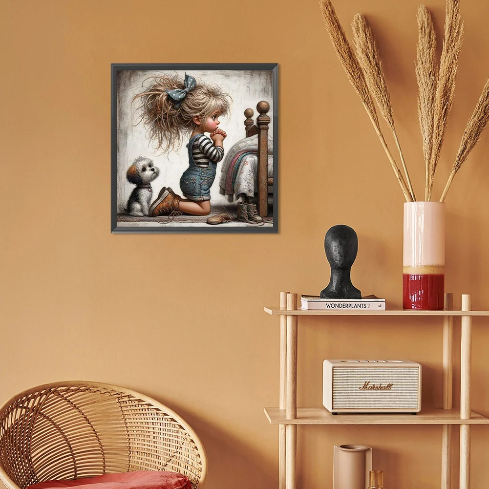 Diamond Painting - Full Round Drill - Grandma Girl(Canvas|30*30cm)