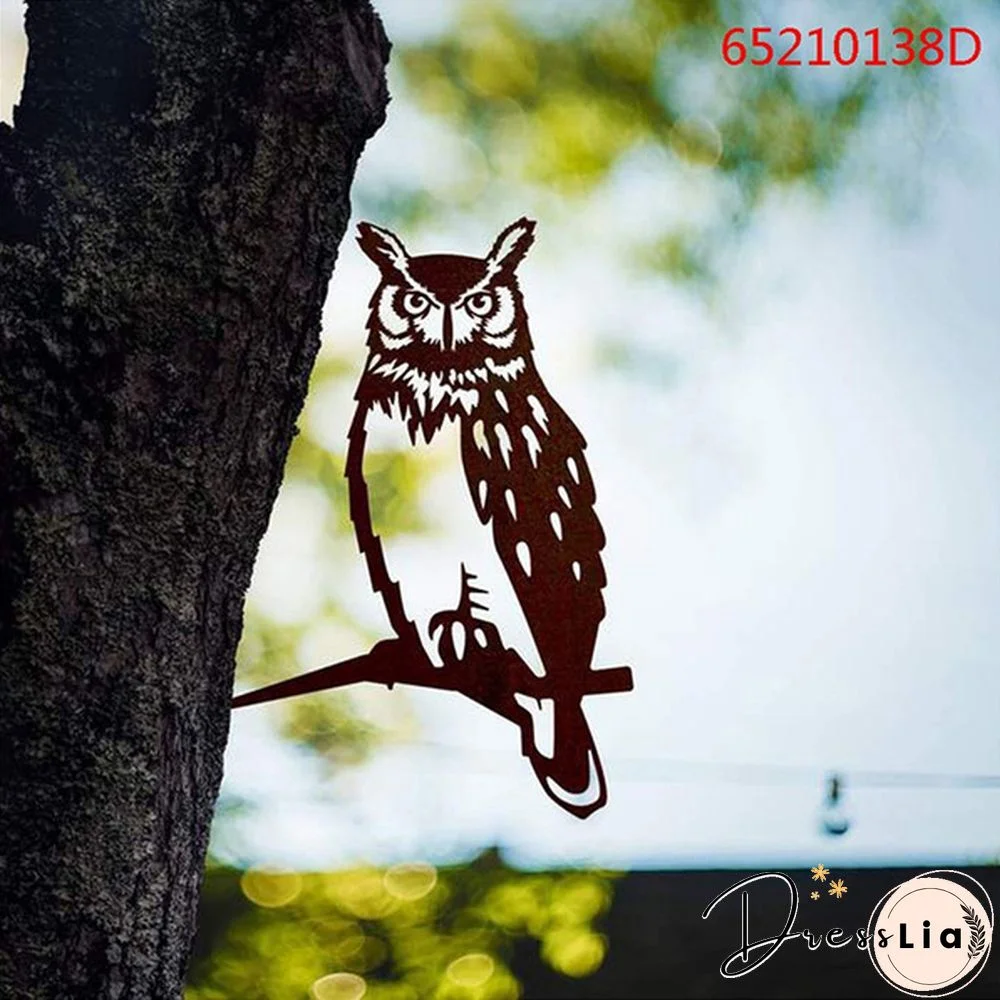 Tree Metal Art Yard Garden Outdoor Branch Gnomes Decoration Sign Rustic Hanging