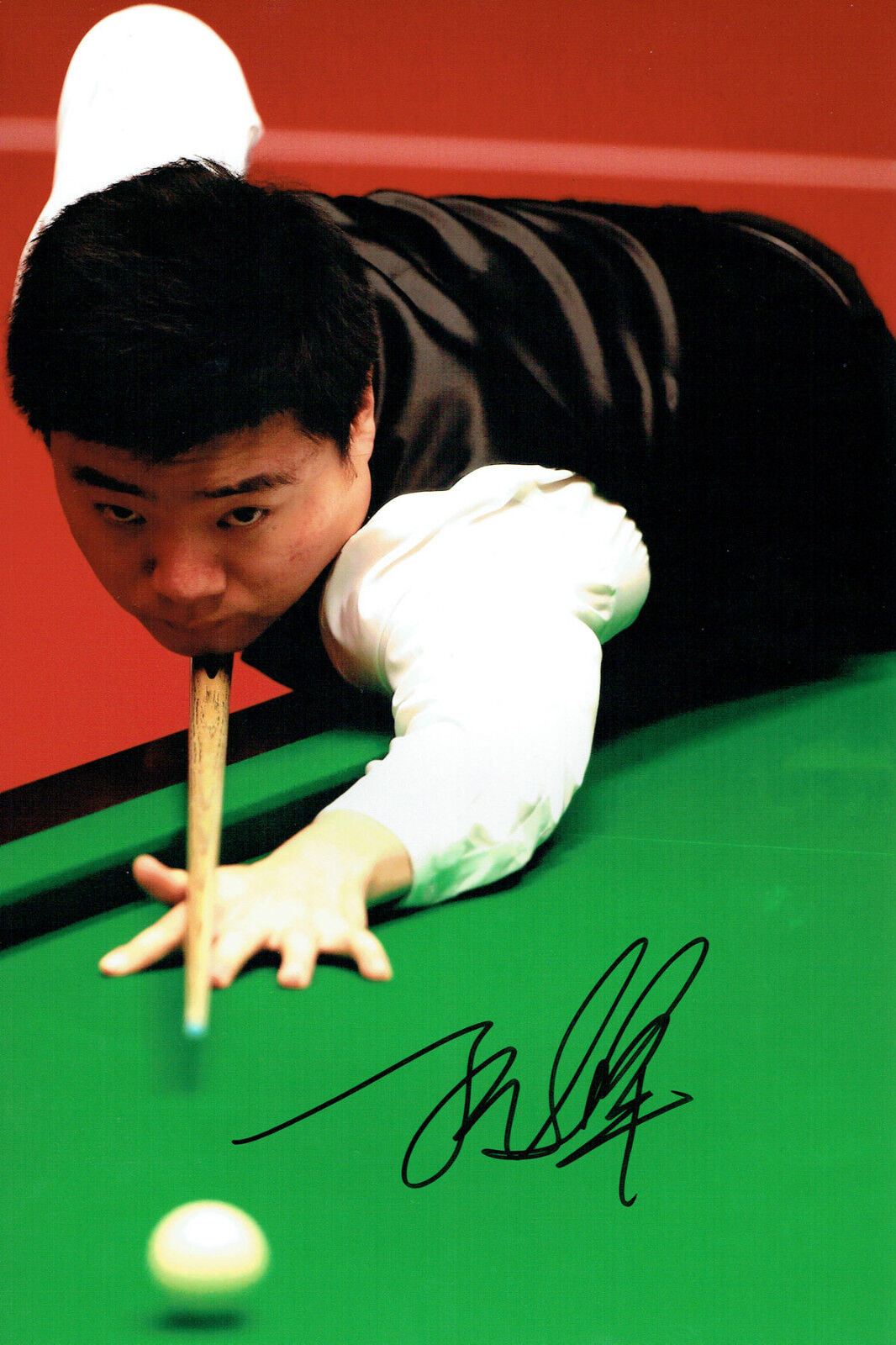 Ding JUNHUI 丁俊晖 Signed Sheffield Autograph 12x8 Snooker Photo Poster painting AFTAL COA