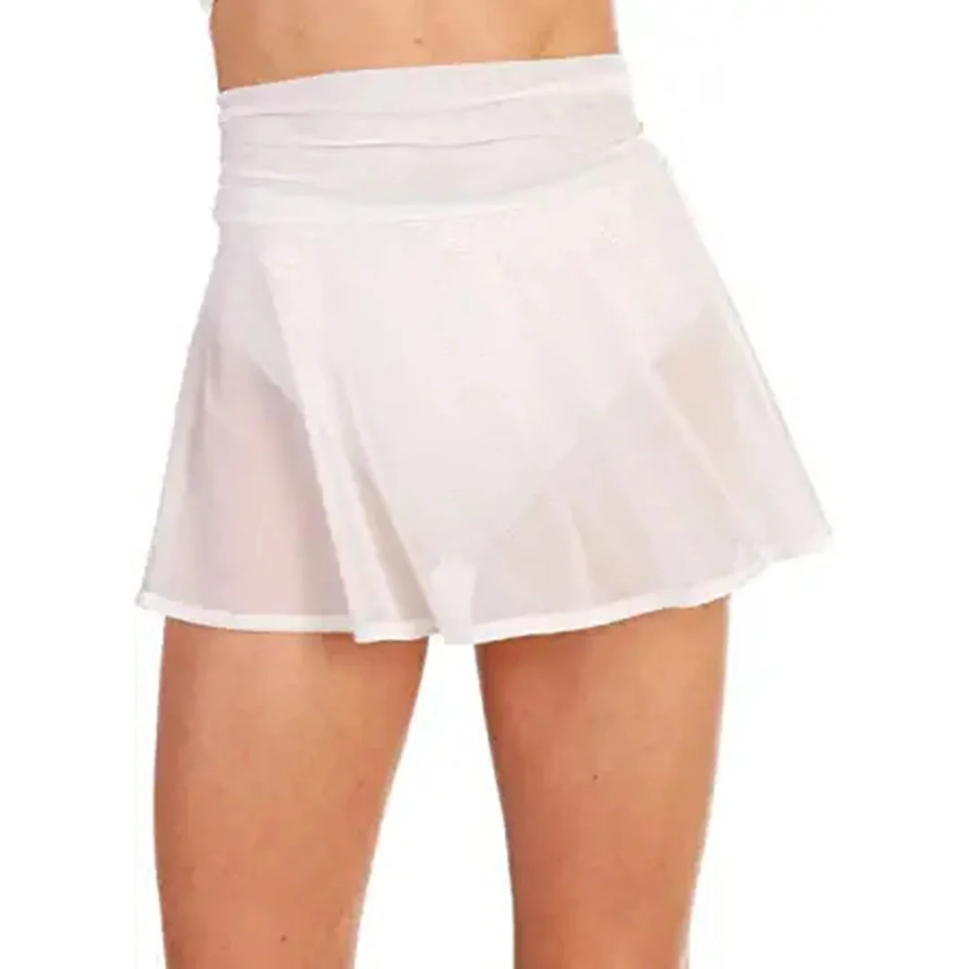 Women High Waist Mini Skirts Summer Solid Color See Through Fishnet Short Pleated Skirt A-Line Rave Festival Clothes
