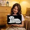 DIY Pearl Painting Dog for Home Wall Decor with Frame(20x30cm)