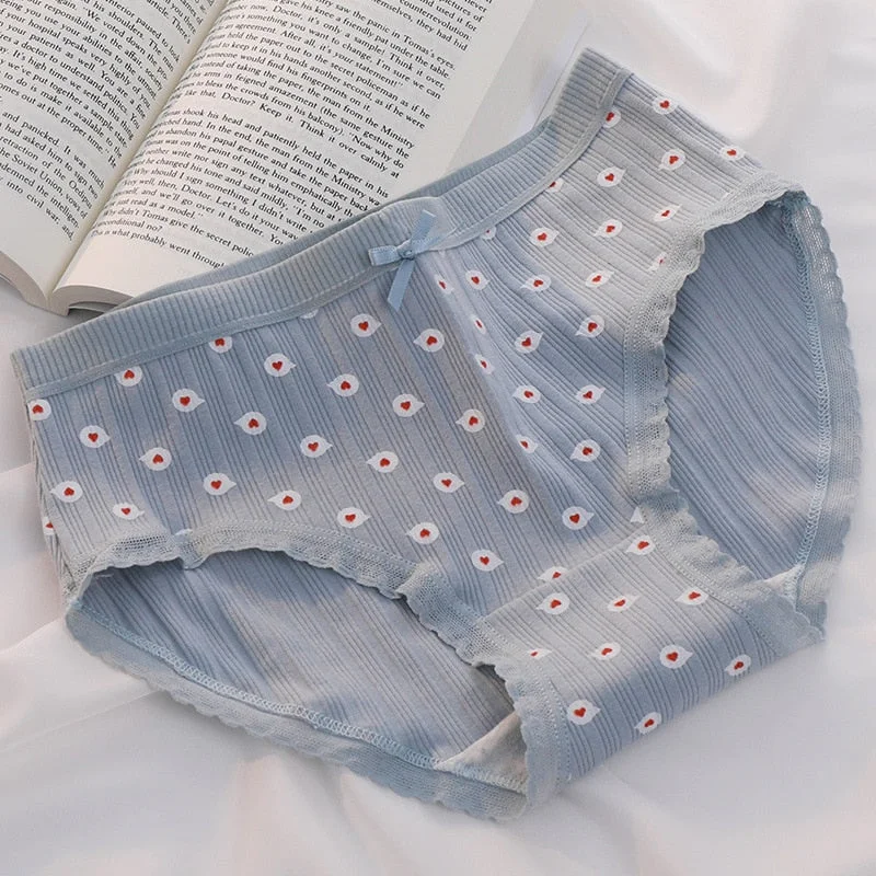 PCS / Set M-XL Cotton Panties Women's Underwear Panty Plus Size Fashion Floral Briefs Girls Mid Waist Shorts Female Lingerie