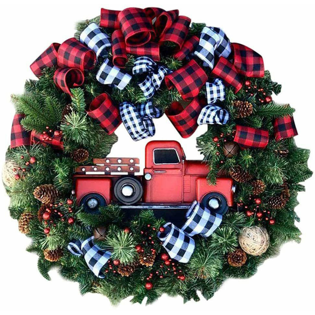 

Christmas Car Wreath - Round Drill Diamond Painting - 40*40CM, 501 Original