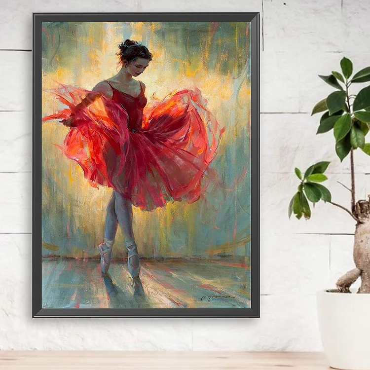  5d Diamond Painting Kits Ballet Dancer Girl Shoes Square  Diamond Art with Accessories Tools Paint with Full Drill Wall Decoration  Cross Stitch 30x40cm