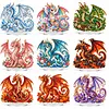 (Dragon)DIY Pearl Diamond Painting Acrylic Stand, Double-Sided Printed Tabletop Decoration, Special Shaped Diamond Art Craft Kit for Home Decor