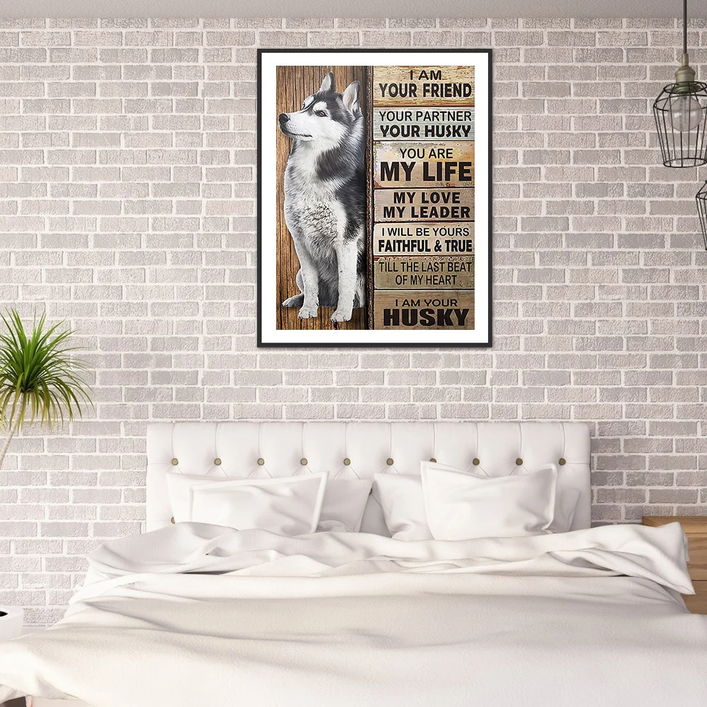 Diamond Painting - Full Round Drill - Husky Words(30*40cm)