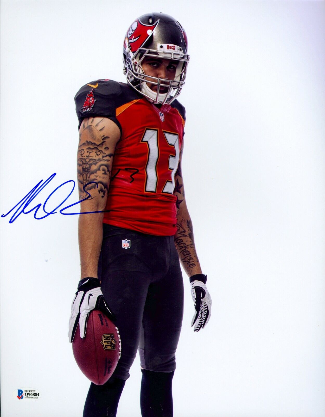 Mike Evans Signed 11x14 Photo Poster painting Beckett BGS COA Rookie RC Auto Bucs BAS 2014 Gem