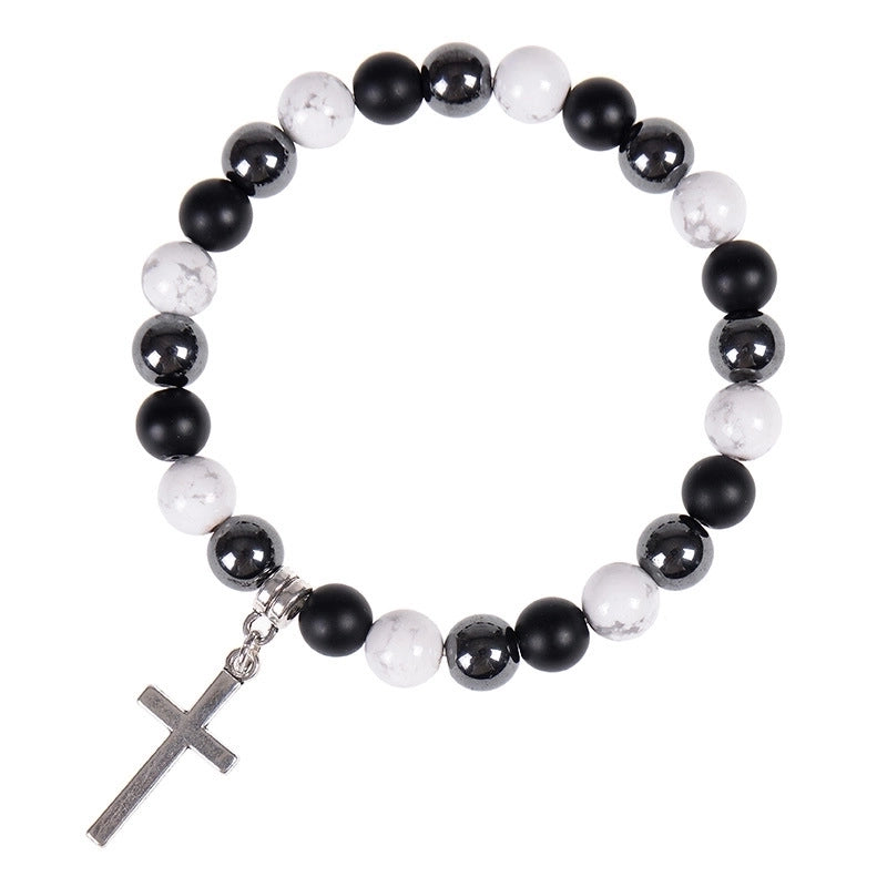 Retro Cross Natural Stone Men’s Bracelets