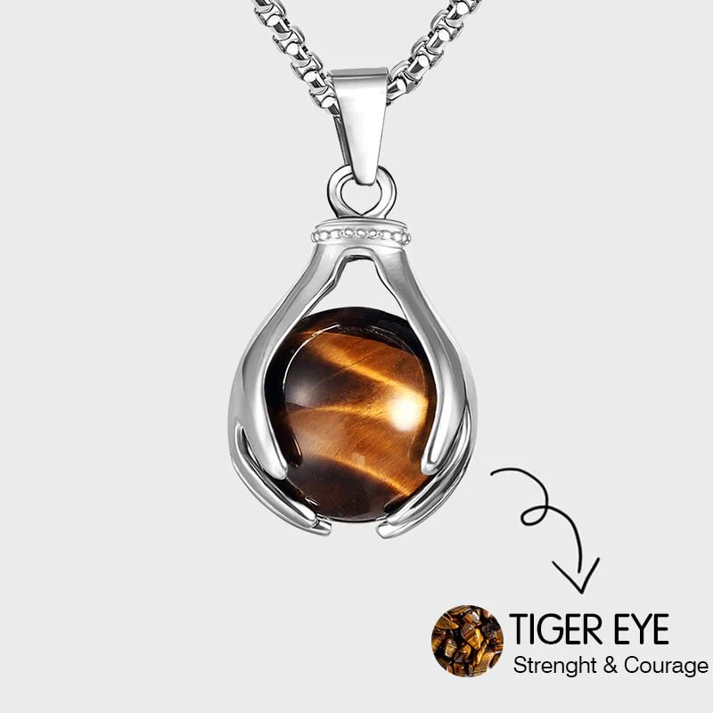 Natural Crystal Ball Spining Around in the Hand Necklace