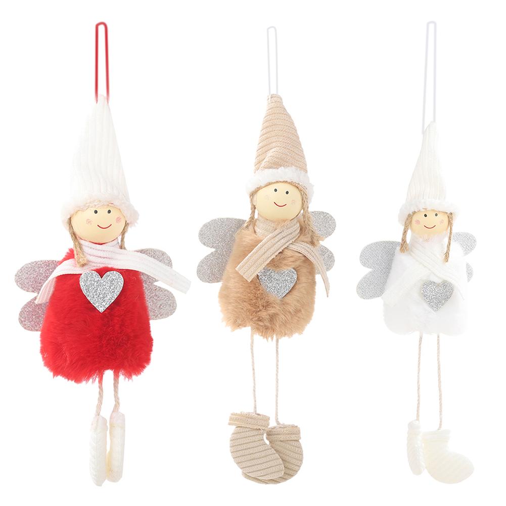

Kids Plush Love Heart Doll Shape Pendant Christmas Tree Ornament Home Decor, White, 501 Original
