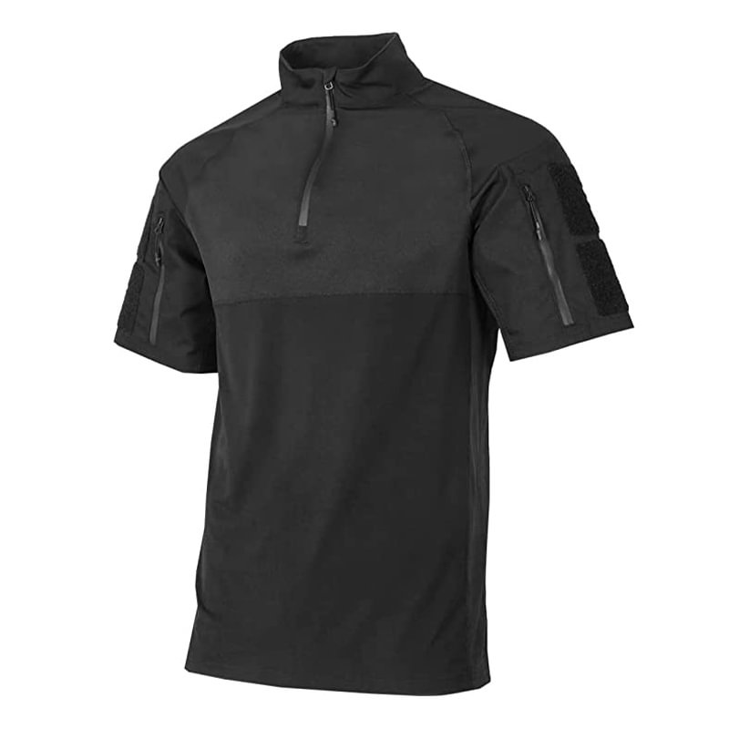 Men's Outdoor Zip Short Sleeve Tactical T-Shirt