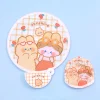 8PCS Summer Outdoor Cute Cartoon Portable Soft Fabric Round Folding Fan Kids Back to School Stationery Gift