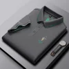 Pure cotton high-end embroidered lapel polo shirt