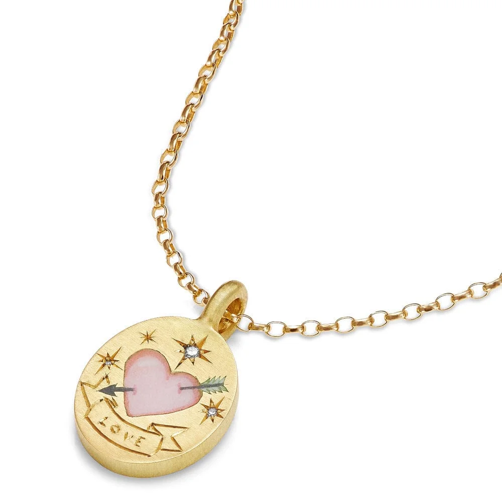 Stainless Steel Arrow Heart Necklace Ring Set