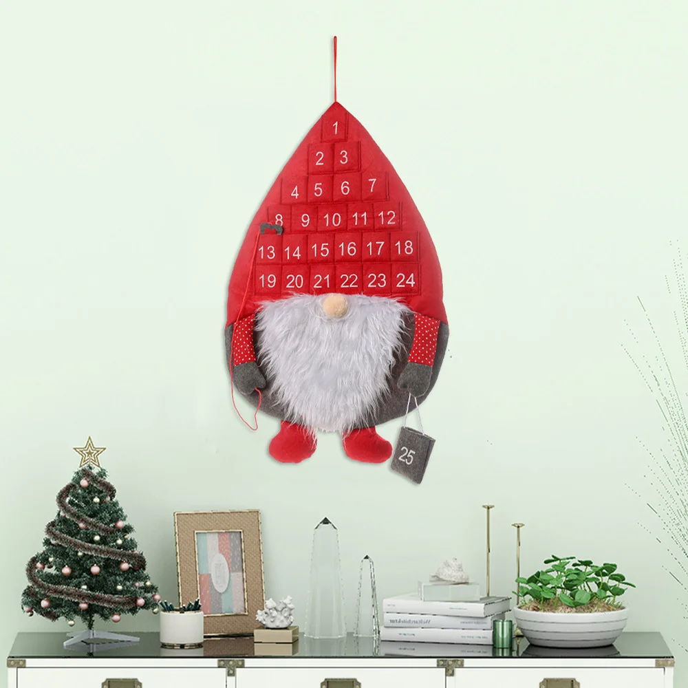 New creative fun felt santa claus calendar decoration